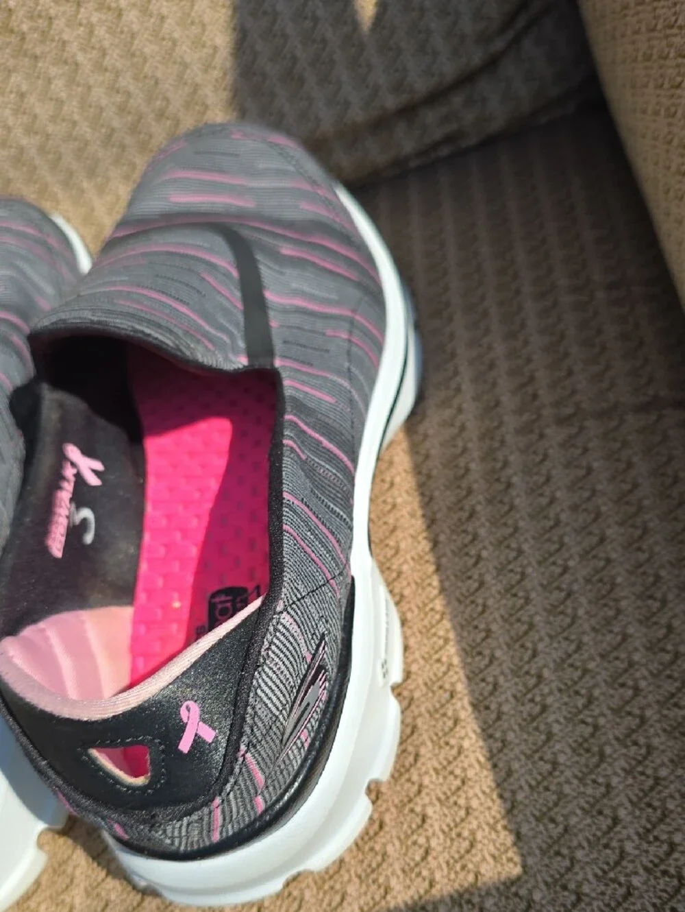 Skechers Slip-On Sneakers - Black with Pink Insole